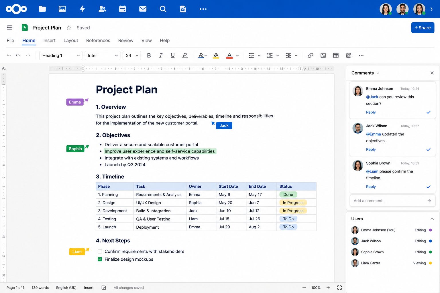 Nextcloud collaboration tools